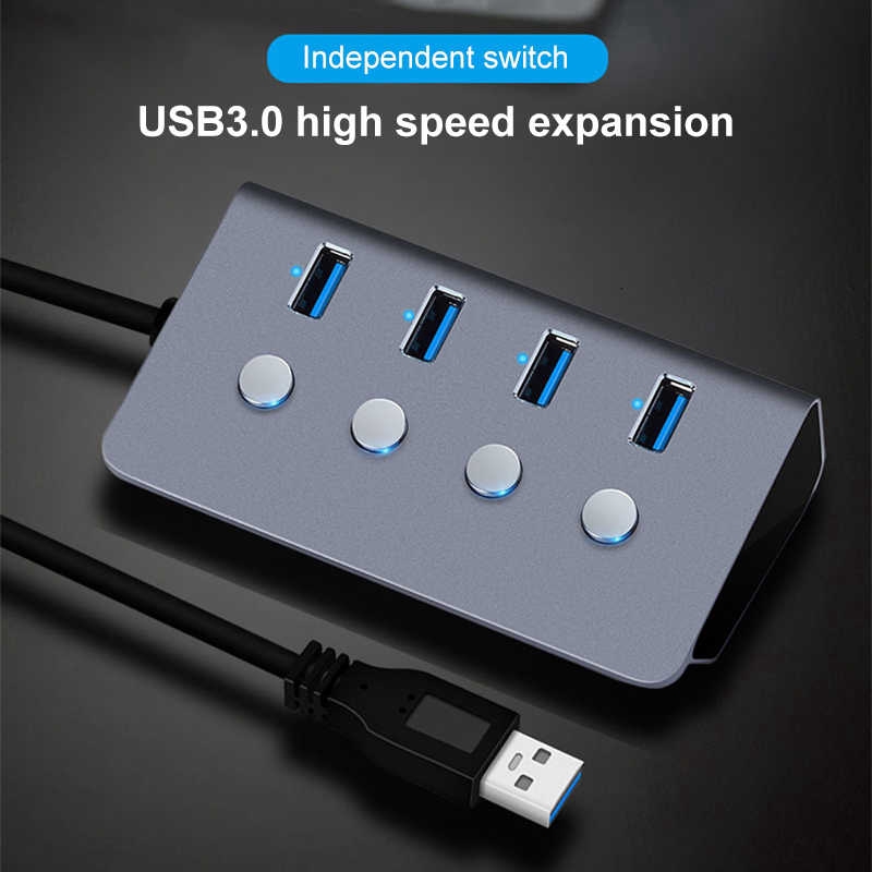 High Speed Computer/Laptop Splitter Adapter,Aluminum Alloy 4 Ports USB3.0 Hub,Hot Swap,Plug and Play Hub Splitter,for Windows and for with USB Support Cuifati USB3.0 Hub Adapter