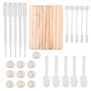 SIY  35 Pcs Resin Mold Tools Dropper Stirring Rod Finger Cots for DIY Epoxy UV Resin