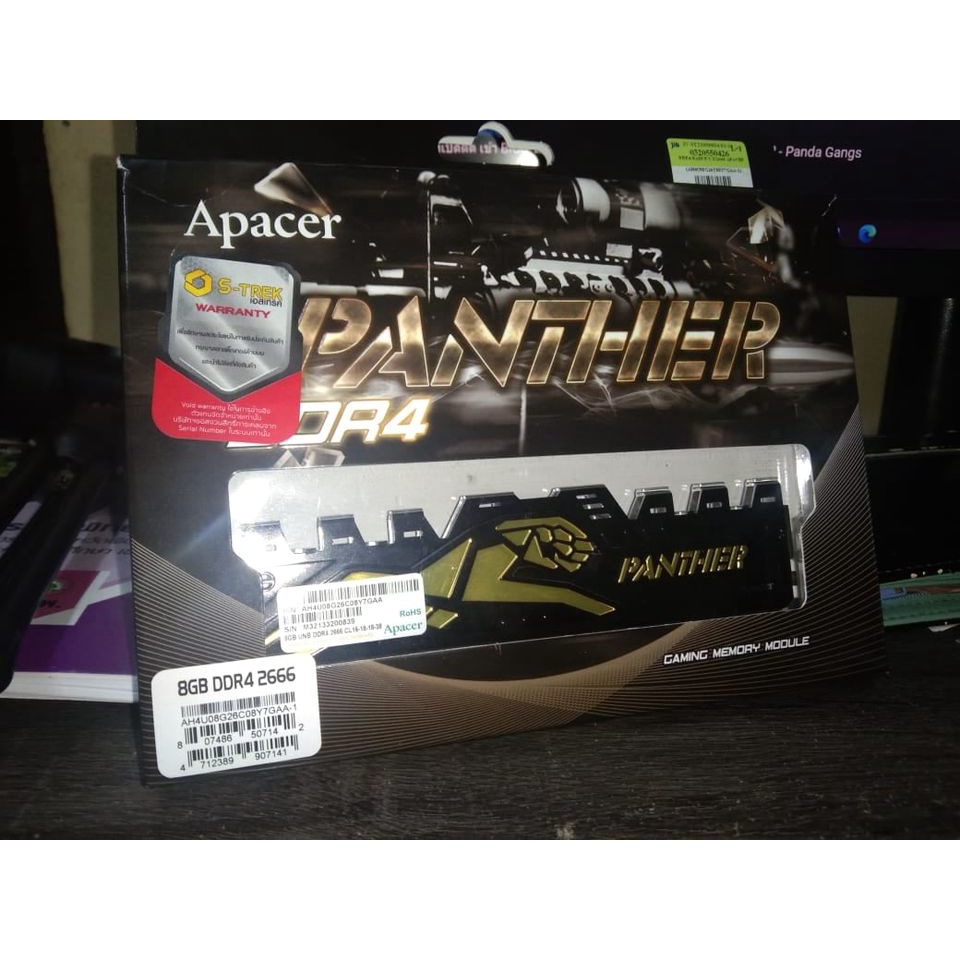 APACER PANTHER DDR4/2666 8GB (8GBx1) (EK.08G2V.GEC) RAM PC(แรมพีซี)