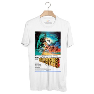 BP744 เสื้อยืด Horror Movie Retro Poster : When Dinosaurs Ruled the Earth