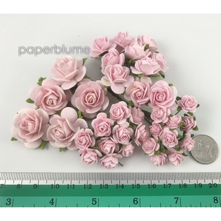 เซ็ท DIY 4 ดีไซน์ รวม 35 ดอก ดอกไม้กระดาษสา งานประดิษฐ์ งานแต่ง Mulberry Paper Flowers (4ชมพูอ่อน-กลม)