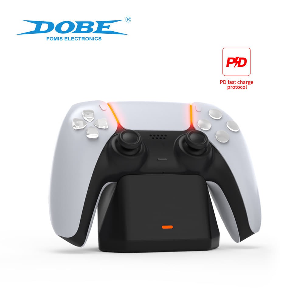 Dobe Playstation 5 Controller Charger Single Controller Docking Station Display Holder with Fast Charging (2021 New)