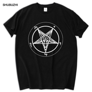 เสื้อยืด ผ้าฝ้าย พิมพ์ลาย Satanist Baphomet Shubuzhi Brand Euro สําหรับผู้ชาย