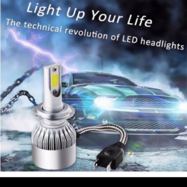 C6 ไฟหน้า Led (คุณภาพสูง)H1/H3/H4/H7/9006/H11H8/881(6000k WHITE )3800lumen
