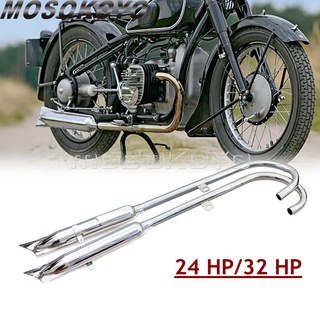 MD-R Etro 750cc Fishtail ท่อไอเสีย M Ufflers สำหรับ BMW K750 KS750 M1 M72 R71 R12 Dnepr URAL ท่อไอเสียท่อระบบ Silencer ป