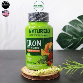 ธาตุเหล็ก NATURELO® Iron with Vitamin C 90 Vegetarian Capsules