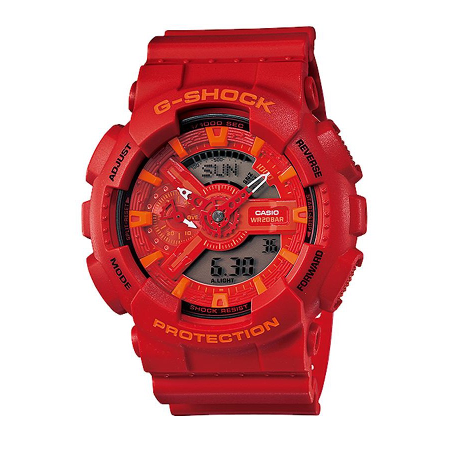 Casio G-Shock นาฬิกาข้อมือผู้ชาย สายเรซิ่น รุ่น GA-110AC-4A - สีแดง