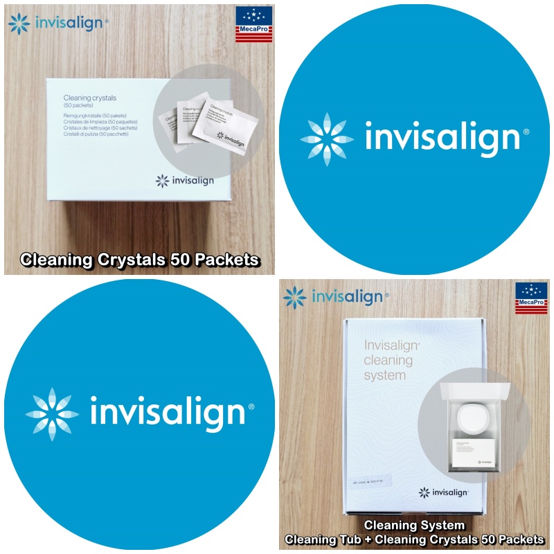 Invisalign® Cleaning System อุปกรณ์+ผงทำความสะอาด เครื่องมือจัดฟันใส รีเทนเนอร์ Cleaning for Clear A