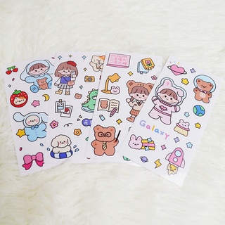 STICKER  สมุดสติ๊กเกอร์ กันน้ำ ติดขวดน้ำ คละลาย ตกแต่งขวดน้ำ ตกแต่งหนังสือ เคสมือมือ มี 6 ลายให้เลือก