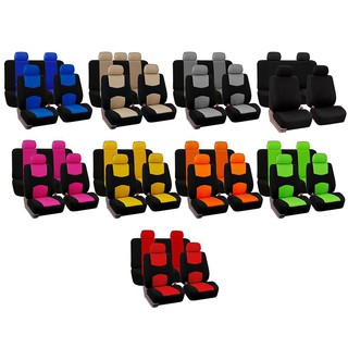 ผ้าคลุมเบาะรถยนต์ 9 ชิ้น ทนทาน Breathable 3D ผ้าตาข่าย คลุมเบาะรถยนต์ป้องกันฝุ่น Car Seat Protector（ขายล่วงหน้า）