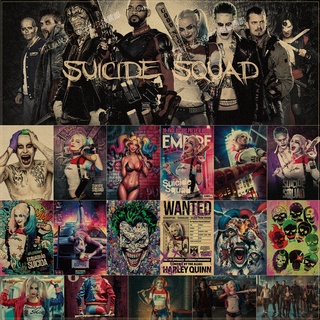 Suicide Squad Task Force X Nostalgic โปสเตอร์กระดาษคราฟท์สําหรับติดตกแต่งผนังบาร์ขนาด 51X36ซม.