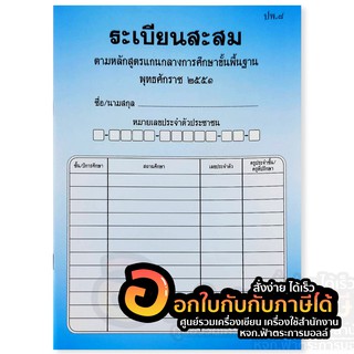 ระเบียนสะสม ปพ.8 ตามหลักแกนกลางการศึกษาขั้นพื้นฐาน