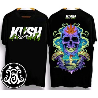 Kush V9 เสื้อยืดลําลอง ผ้าฝ้าย 100% แขนสั้น พิมพ์ลายวงร็อค โอเวอร์ไซซ์ สไตล์วินเทจ พลัสไซซ์ สีดํา สําหรับผู้ชาย XS-XXXL