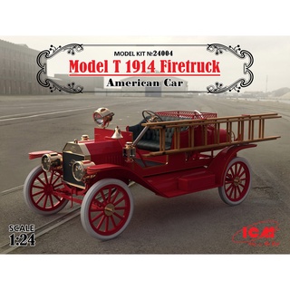 โมเดลรถคลาสสิก ICM Model ขนาด 1/24 ICM-24004 Model T 1914 Firetruck, American Car