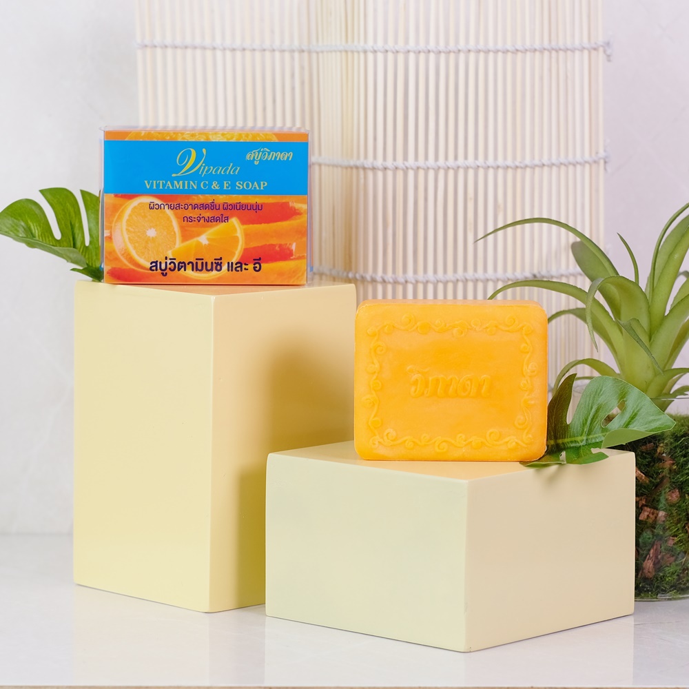 VITAMIN C& E SOAP สบู่วิตามินซี และอี (แพ็ค 3ชิ้น)