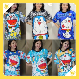 เสื้อโดเรม่อน เสื้อยืด ลายการ์ตูน โดเรม่อน โดราเอม่อน Doraemon (มีไซส์เด็ก) SS M L XL คอกลม แขนสั้น T-shirt ราคาถูก