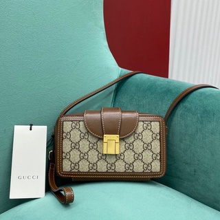 พรี GUCCI กุชชี่กระเป๋าสะพายกระเป๋าสะพายไหล่กระเป๋าสะพายข้าง หนังแท้ กระเป๋าแฟชั่น