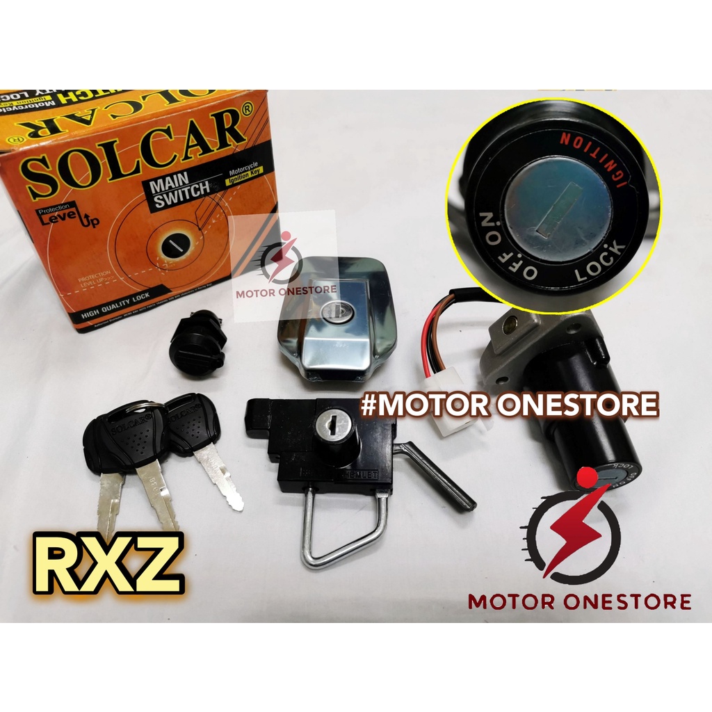 RXZ MAIN SWITCH KUNCI SET JENAMA SOLCAR "MOTOR ONESTORE"