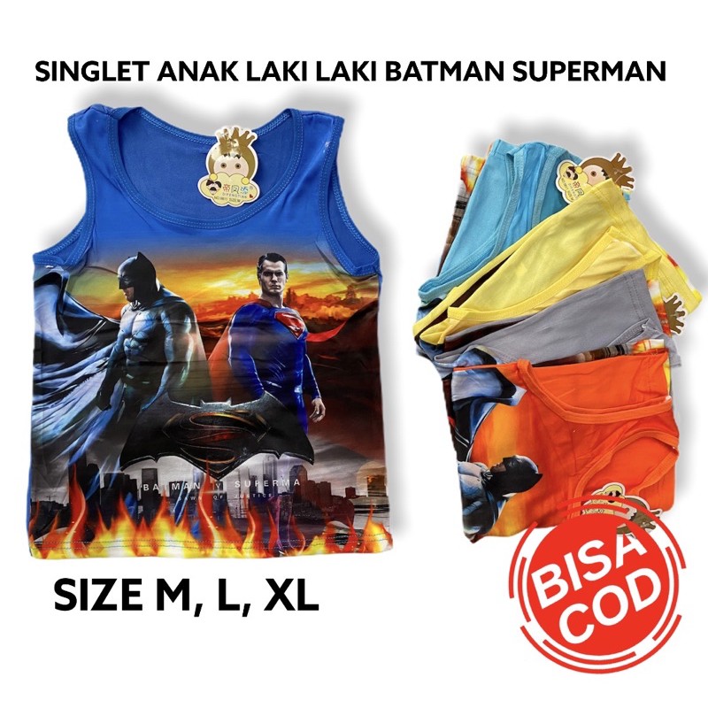 SUPERMAN BOYS SINGLET / BOYS SINGLET UNDERSHIRT / BOYS SINGLET T-SHIRT