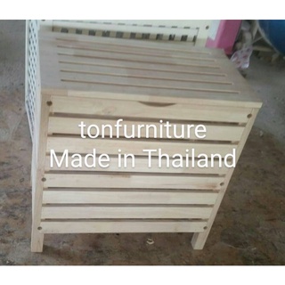 ที่นั่งพร้อมที่ใส่ของด้านล่างขนาด 30*40*45 ซม. ผลิตภัณฑ์ไม้ยางพารา Wooden box size 30*40*45 cm. Made of Rubber Wood