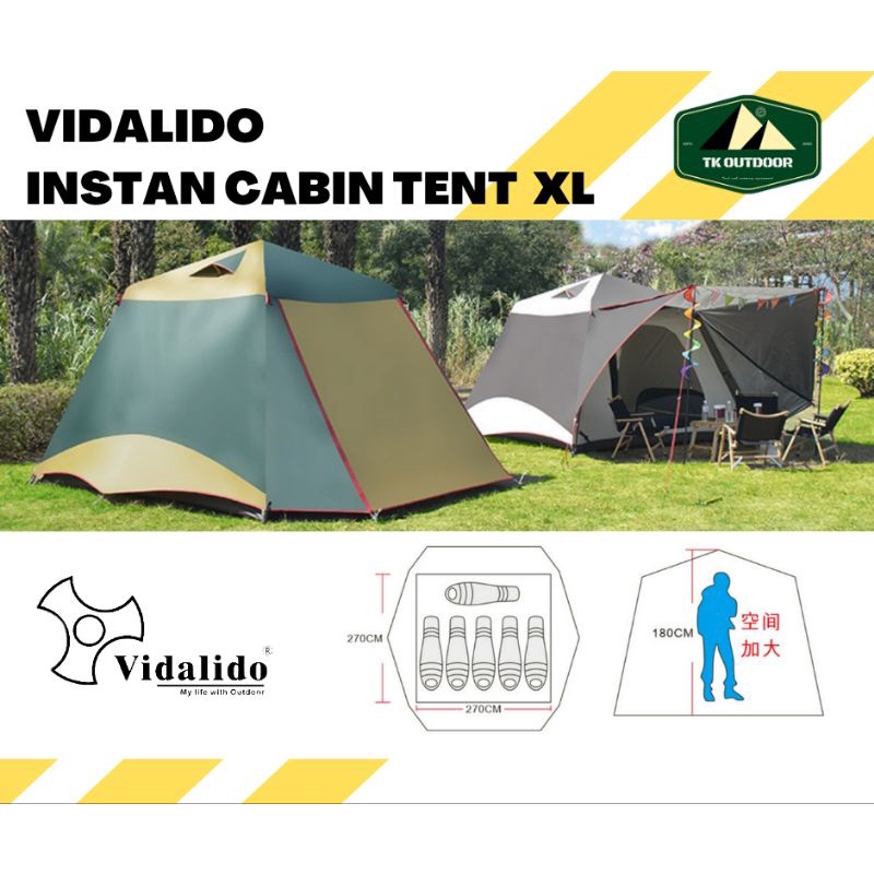 เต็นท์ขนาดใหญ่ 4-6 คน Vidalido Instant Cabin Size XL