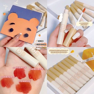 Vongee เครื่องสําอางลิปสติกลิปกลอสเนื้อMatte ติดนาน 4สี/ชุด