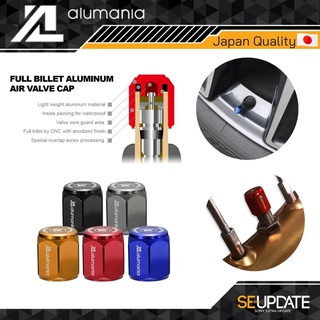 จุกลมรถยนตร์ รถจักรยานยนต์ alumania FULL BILLET AIR VALVE CAP (4 ชิ้น)