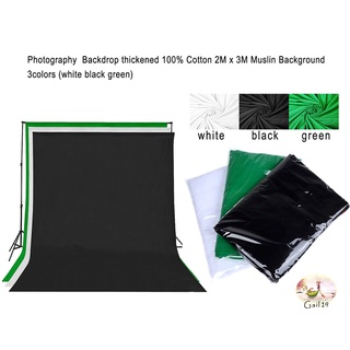 Photography Backdrop thickened 100% Cotton 2M x 3M Muslin Background 3colorsฉากหลังการถ่ายภาพหนา มัสลินผ้าฝ้าย 100% 3สี