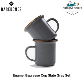 Barebones Enamel Espresso Cup Slate Gray Set