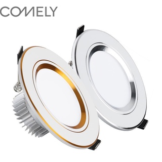 COMELY โคมไฟตกแต่งเพดาน ดาวน์ไลท์ ฝังฝ้า แบบกลม LED 2.5นิ้ว 3W Downlight โคมพาเนลไลท์แอลอีดี ดาวน์ไลท์ ขนาด6W/9w/12W/18W หน้าทรง กลม แสงเดย์และแสงวอร์ม ดาวน์ไลท์ ฟิลิปส์ LED