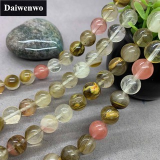 Glass Cherry Quartz Beads แก้วเชอร์รี่ควอตซ์ลูกปัดหินรอบ 4-12 มิลลิเมตรพลอยหลวม Spacer DIY ต่างหู