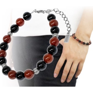 Phiten Limited Edition Titanium Power Stone Bracelet Red Agate 8mm 18-23cm