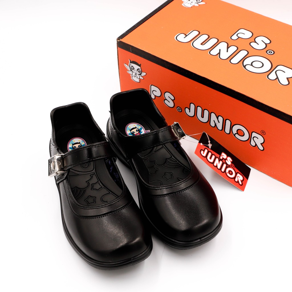 รองเท้านักเรียนหญิง PS JUNIOR 4399 หนัง PVC นุ่ม ไซส์ 30-42
