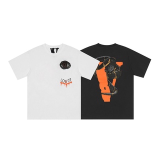 เสื้อยืดแขนสั้นลําลอง คอวี ผ้าฝ้าย ทรงหลวม พิมพ์ลาย Big Vlone แฟชั่นฤดูร้อน สไตล์คลาสสิก สําหรับผู้ชาย และผู้หญิง