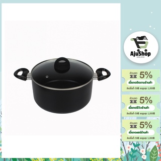 AjuShop-KOCH KITCHEN หม้อต้มพร้อมฝา NON-STICK 28 ซม. GENKI-SUPOT28 สีดำ