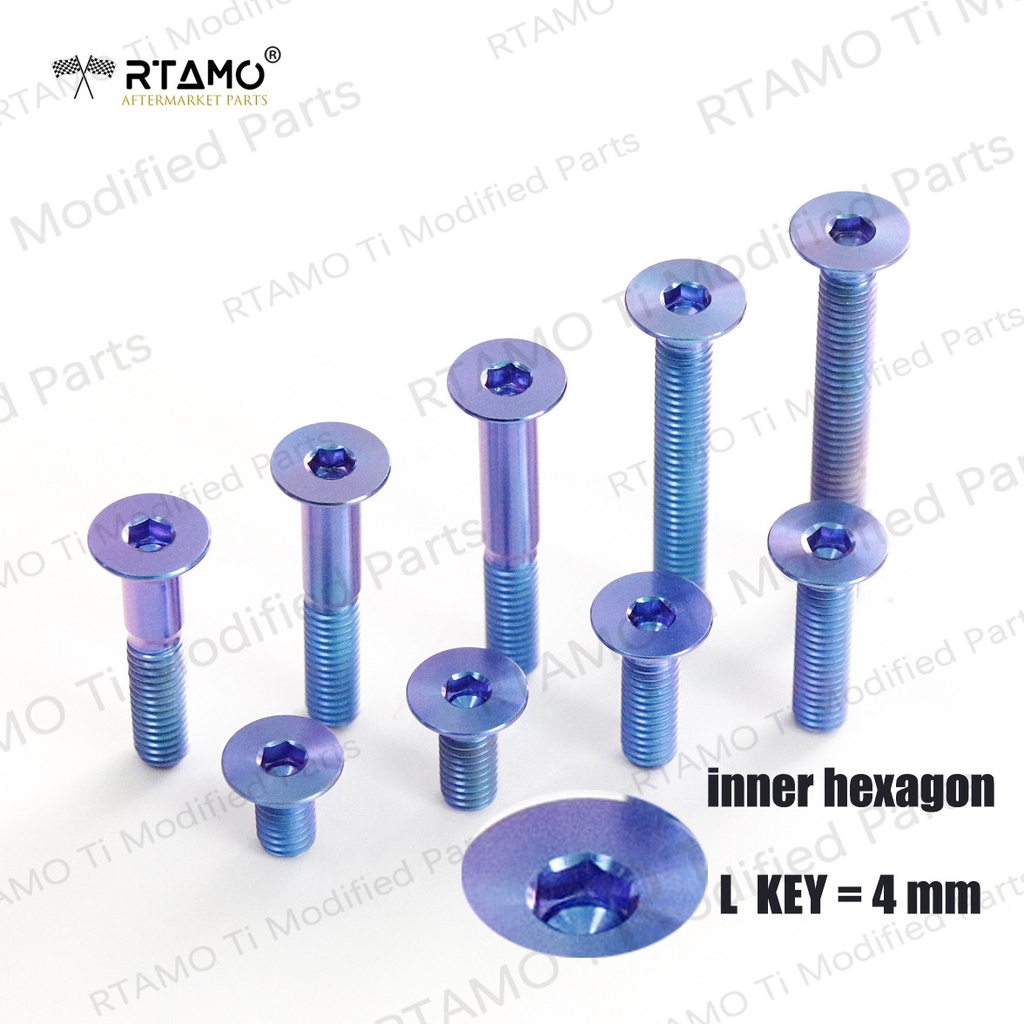 RTAMO Titanium Gr5 M6(#10)x10-50L 12D Countersunk Head เคาเตอร์ซันคลาสสิค - รูปที่ 5