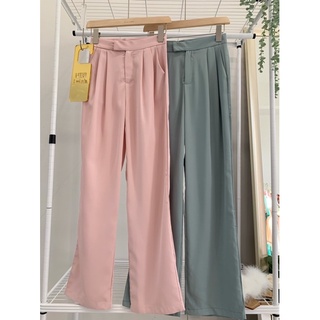 พร้อมส่ง‼️ Pastle vintage pants ขายาวรุ่นใหม่ดีเทลสวยสุดปังคร่าาาา ผ้านำเข้าเนื้อดีมาก