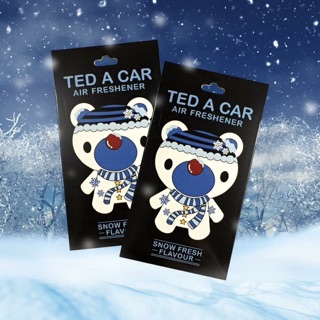 Ted a car Snow แผ่นน้ำหอมปรับอากาศหมีเท็ดอะคาร์กลิ่นสโนว์ (หิมะ)