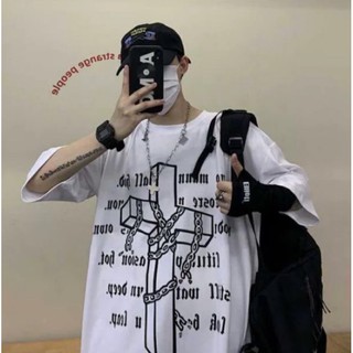 เสื้อโอเวอร์ไซต์ 🤖สกรีนลาย กางเขน