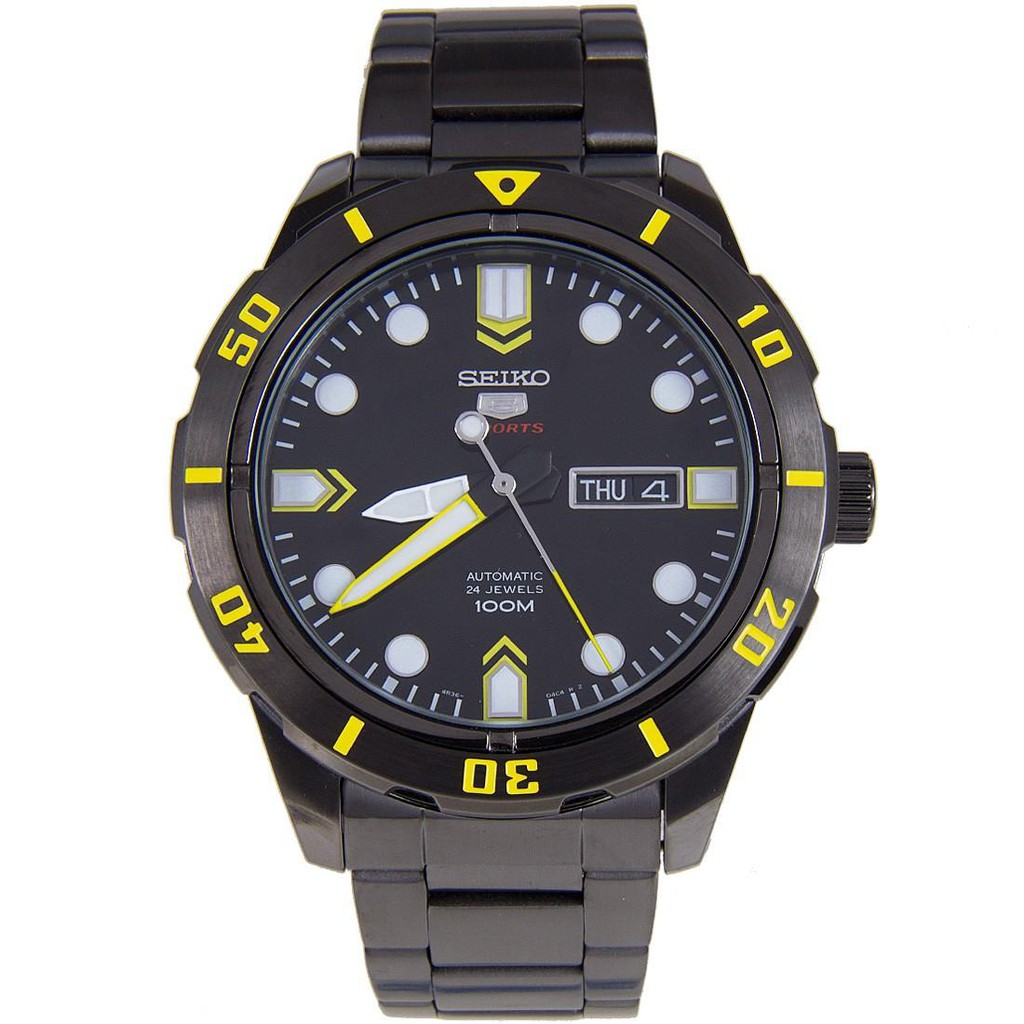 🔥ลดเพิ่ม 330 ใส่โค้ด INCZ8H3🔥 ﻿Seiko 5 Sport Automatic นาฬิกาข้อมือผู้ชาย สายสแตนเลส รุ่น SRP679K1 - Black