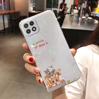 เคสซัมซุง Samsung A22 A02 A02S M02 5G ปลอก ดีไซน์การ์ตูนหมีวินนี่น่ารัก เคสซิลิโคนนิ่ม Samsung Galaxy A22 5G Cover Case ดีไซน์ซากุระแวววาว