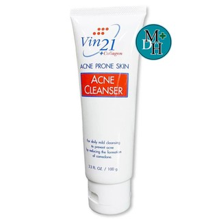 Vin 21 Acne Cleanser วิน21 โฟมล้างหน้า ควบคุมความมัน ป้องกันการเกิดสิว ขนาด 100 กรัม 09733