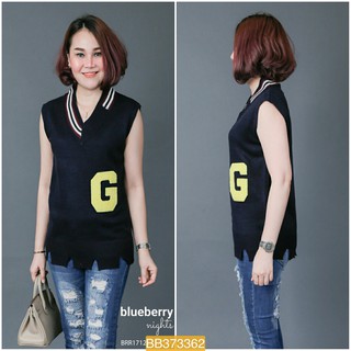 Granddesignplus เสื้อไหมพรมคลาสสิค”G”สีกรมท่า