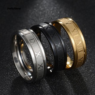 RichS_Creative Titanium Steel Finger Ring Roman Numerals Party Punk Jewelry Gift