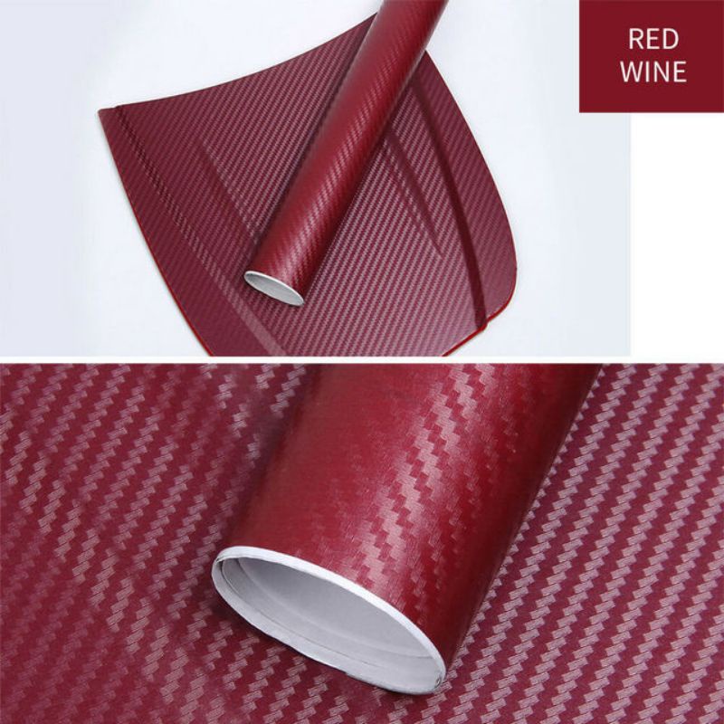 1.52*18M (300 Sq.ft) RED WINE Vinyl Wrap สติ๊กเกอร์แรพแดงเลือดหมูลายเคฟล่า 6D เพียงม้วนล่ะ 4,990 บาท
