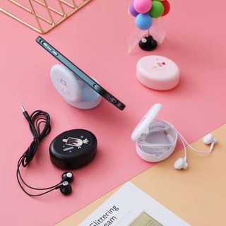 ส่งด่วนๆ🔥 3.5mm หูฟังพร้อมไมค์คุยโทรศัพท์ได้ Music Universal Earphone With Microphone Cute Headphone In-ear Cartoon Hea