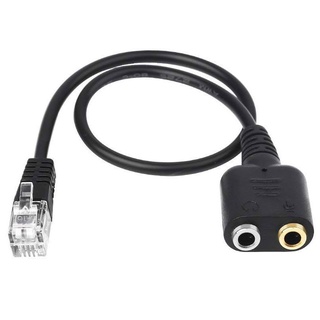 Dual 3.5mm Audio Jack Female to Male RJ9 Plug Adapter Convertor Cable PC Headset