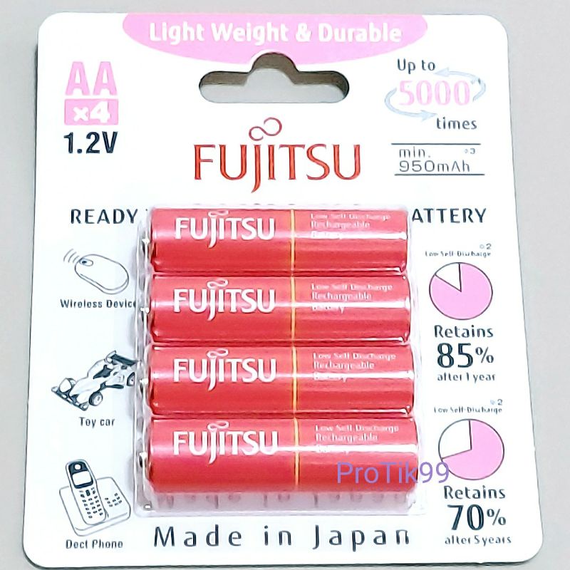 ถ่าน ถ่านชาร์จ Fujitsu 1000mAh ของแท้ AA 1.2V