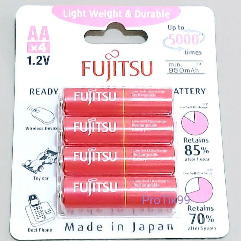 ถ่าน ถ่านชาร์จ Fujitsu 1000mAh ของแท้ AA 1.2V