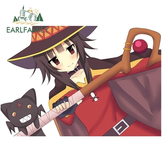 Earlfamily สติกเกอร์ไวนิล ลาย Konosuba Megumin ขนาด 13 ซม. x 8.9 ซม. สําหรับติดตกแต่งหน้าต่างรถยนต์ รถจักรยานยนต์